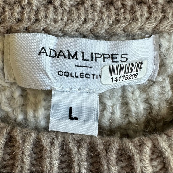 Adam Lippes Collective Fair Isle Wool Blend Crew Neck Sweater Cream Brown Large - Picture 9 of 10